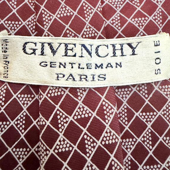 Givenchy Vintage 100% silk neck ties Old Money Classic style ties red cream - Picture 2 of 8